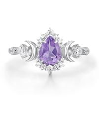 Azura Jewelry New York - Galactic Pear Cut Amethyst Ring Vermeil - Lyst