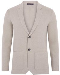 Paul James Knitwear - Cotton Deconstructed Knitted Gabriel Blazer - Lyst