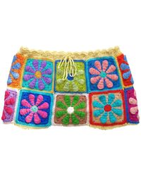 Ana Chic - Puff Flower Granny Square Handmade Crochet Mini Skirt - Lyst