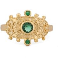 Ebru Jewelry - Goddess Cleopatra Emerald & Adjustable Ring - Lyst