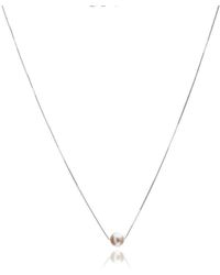 Pearls of the Orient Online - Gratia Sterling Chain With Central Cultured Freshwater Pearl - Lyst