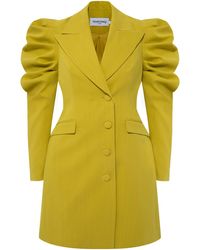 Femponiq - Draped Sleeved Tailored Blazer Dress - Lyst