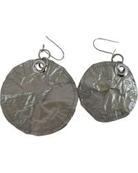 Romer Millinery - Metallic Silk Coin Earings Assymetrical - Lyst