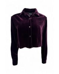 Monzlapur New York - Silk Velvet Cropped Shirt - Lyst