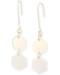 By Chavelli - Neutrals Belle Geometric Dangly Earrings - Lyst