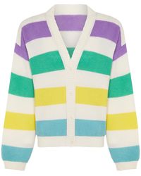 INGMARSON - Striped Dropped Shoulder Cardigan Multicolour - Lyst