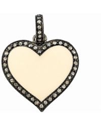 Heather Hawkins Jewelry - Poker Face Enamel Diamond Heart Oxidized Sterling Pendant Charm - Lyst
