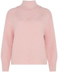 Sour Figs - Pointelle-Detail Funnel-Neck Jumper - Lyst