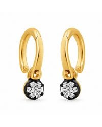 Artisan - 14K Diamond Solitaire Drop Hoop Earrings - Lyst