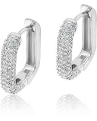 SHYMI - Pave Box Domed Mini Hoops - Lyst