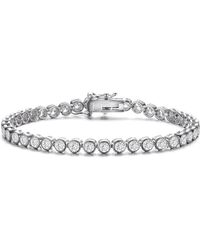 Genevive Jewelry - Rachel Glauber Rhodium Plated Cubic Zirconia Bracelet - Lyst