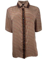 Monzlapur New York - Embossed Botanic Short Sleeve Crepe Shirt - Lyst