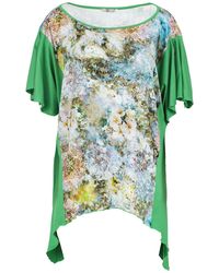 Conquista - Print Stretch Jersey Top With A Pointed Hemline Plus Size - Lyst