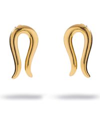 Ebru Jewelry - Golden Horseshoe Statement Stud Earrings - Lyst