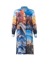 Peraluna - Sweet Memories Satin Long Shirt Dress - Lyst