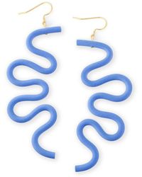 By Chavelli - Small Tube Squiggles Dangly Earrings - Lyst