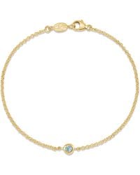 Dower & Hall - Single Aquamarine Dewdrop Chain Bracelet - Lyst