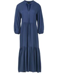 Conquista - Navy Midi Dress With Ties - Lyst
