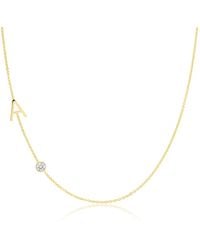 Maya Brenner - Monogram Necklace With Diamond - Gold - 16" | - Lyst
