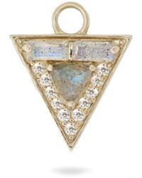 Zohreh - Limited Edition Diamond & Labradorite Triangle Earring Charm 9K - Lyst