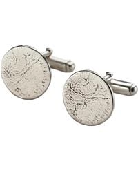 Posh Totty Designs - Sterling Molten Disc Cufflinks - Lyst