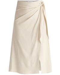 Paisie - Neutrals Linen Blend Wrap Skirt - Lyst