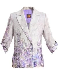 Lalipop Design - Abstract Floral Print Tailored Blazer Jacket - Lyst