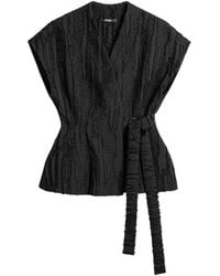 Nocturne - Textured Belted Vest - Lyst