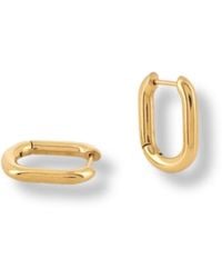 Divine Aria - Oval Hoops Tarnish Free Lightweight Hoop Earrings - Lyst