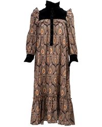 Kristinit - Paisley Velvet Trapeze Love Dress - Lyst