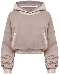 Mandragora - Neutrals Cotton Sweatshirt With Jacquard Detailing - Lyst