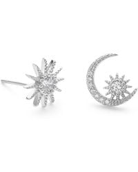 Elk & Bloom - Sterling Star & Crescent Moon Earrings - Lyst