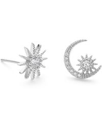 Elk & Bloom - Sterling Star & Crescent Moon Earrings - Lyst