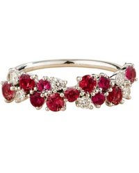 Juvetti - Starry Ruby & Diamond Cluster Ring - Lyst