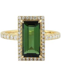 Artisan - Solid Yellow Gold Pave Diamond Tourmaline Cocktail Ring - Lyst