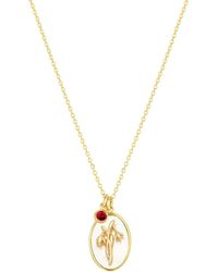 SET & STONES - Katrina Birth Flower & Birthstone Charm Necklace- January - Lyst