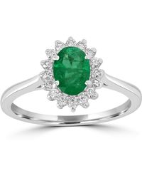 Artisan - Oval Emerald & Diamond Halo Ring - Lyst