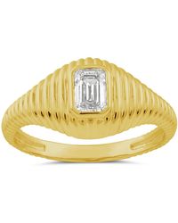 Artisan - Emerald Cut Diamond Single Ribbed Ring - Lyst