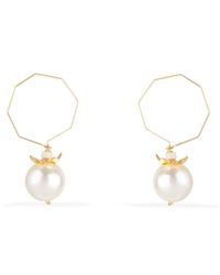 Pats Jewelry - Swan Hoops Earrings - Lyst