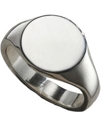Posh Totty Designs - Sterling Silver Mens Circle Signet Ring - Lyst