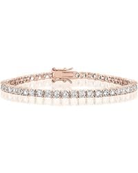 Genevive Jewelry - Genevive Sterling Plated With Clear Cubic Zirconia Tennis Bracelet - Lyst