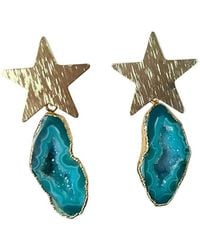 Magpie Rose - Geode North Star Plated Earrings - Lyst