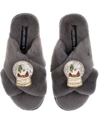 Laines London - Classic Laines Slippers Christmas Collection With Double Snow Globe Brooches - Lyst
