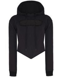 No'design - Zip-Up Hoodie With Corset Detail - Lyst