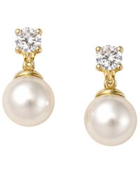Lily Flo Jewellery - Diamond And Pearl Stud Earrings - Lyst