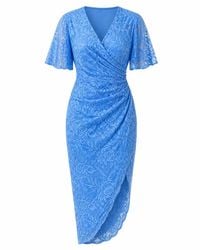 Girl In Mind - Natasha Angel Sleeve Wrap Midi Dress - Lyst