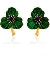Milou Jewelry - Three-Leafed Clover Earrings - Lyst