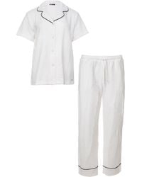 Pretty You London - Luxury Suite Waffle Short & Shirt Trouser Set - Lyst