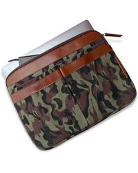 VIDA VIDA - Camo Leather Trim Laptop Travel Pouch - Lyst