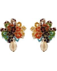 Lavish by Tricia Milaneze - Multi & Gold Drizzle Mini Post Handmade Earrings - Lyst
